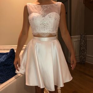 White two-piece homecoming dress